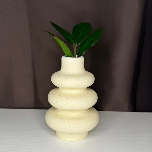Cream Ripple Vase